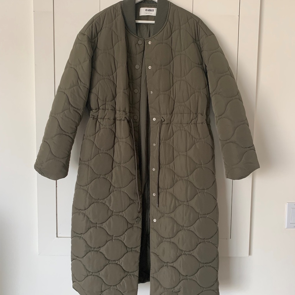 Long Puffer jacket khaki M